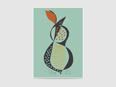 Pear - The "Pear" print is inspired by the mid-20th century interior design.

It is an open edition print, not signed. If you would like my signature on your print, please tell me so.